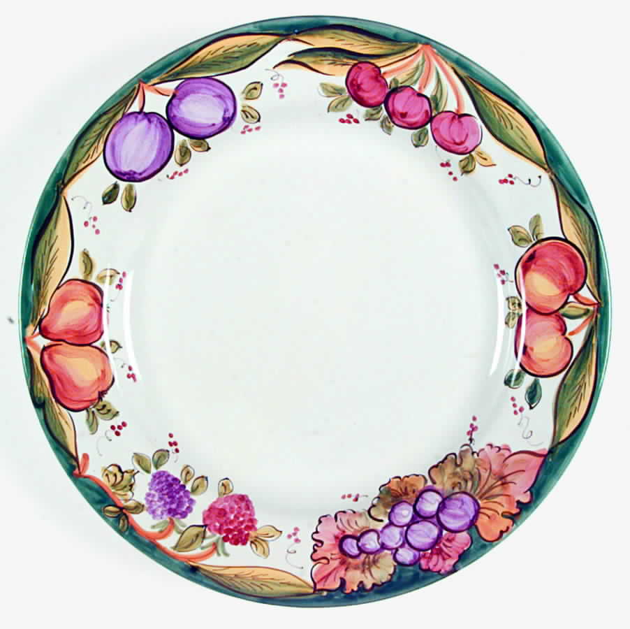 Salvafrutta Green Dinner Plate by Deruta (Italy)-1