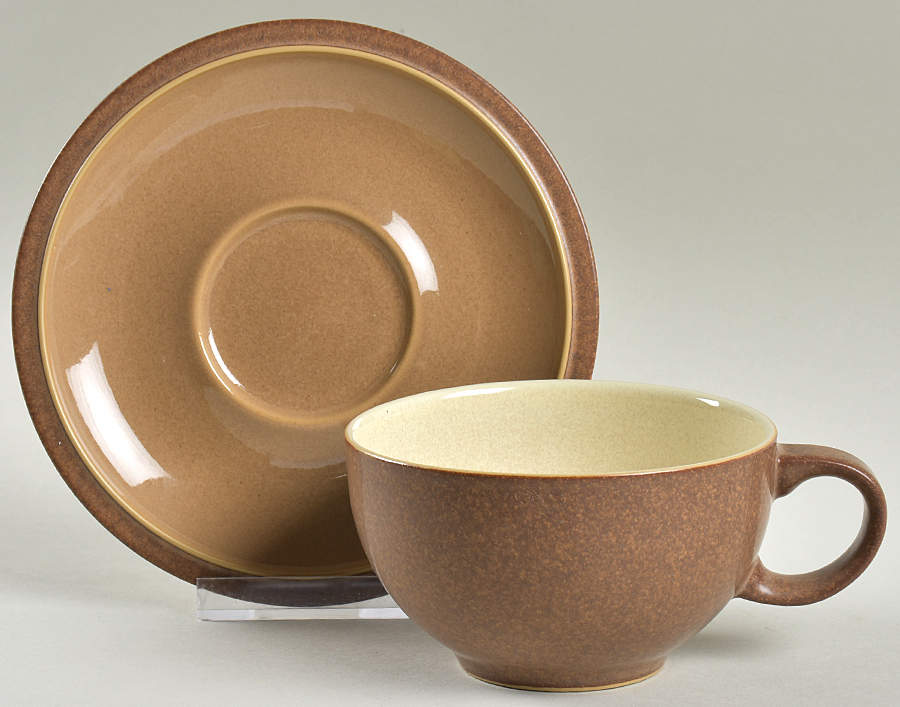 Energy Cinnamon Flat Cup & Saucer Set by Denby-Langley-1
