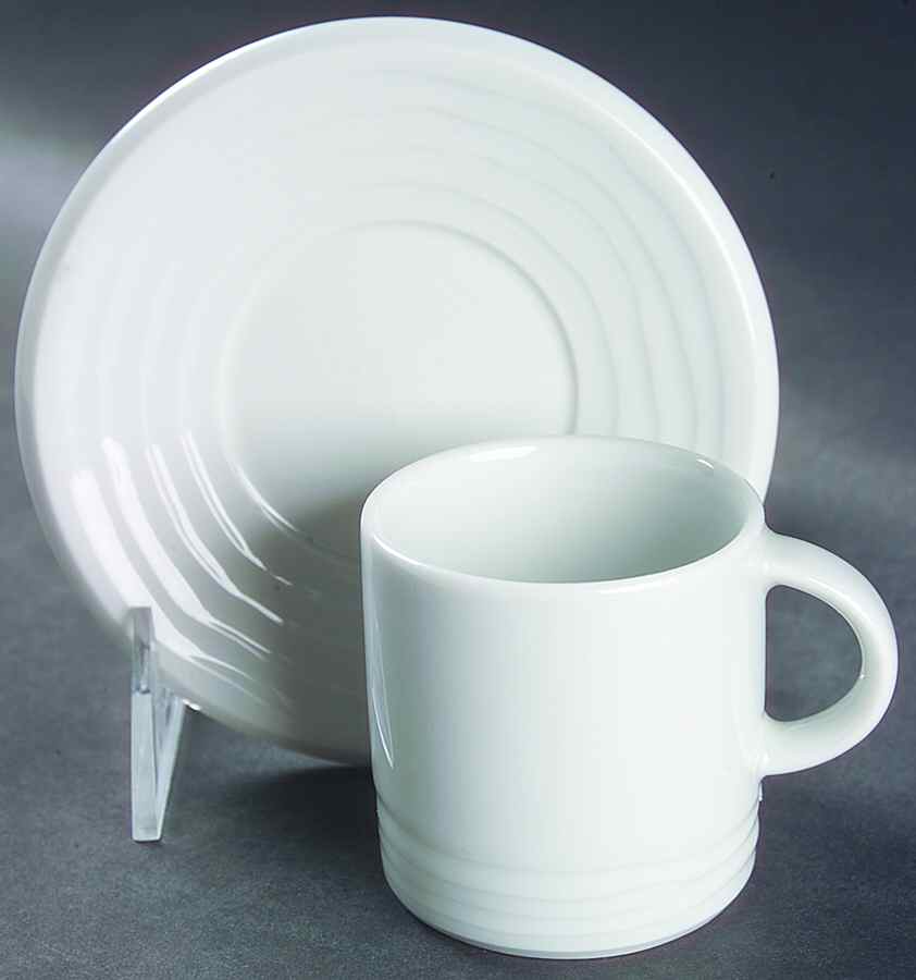 Glace White Flat Demitasse Cup & Saucer Set by Dansk-1