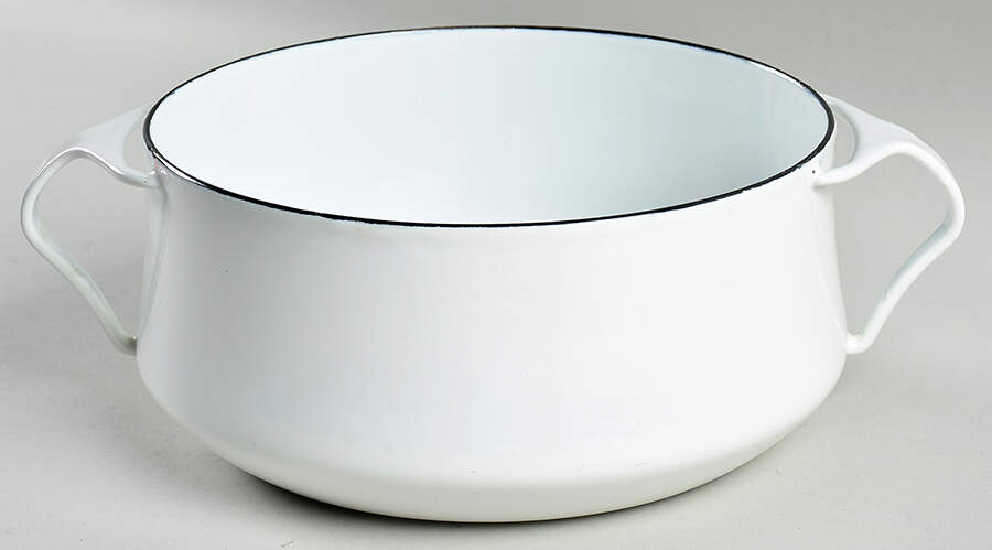 Kobenstyle White (Older) 2 Quart Metal Covered Casserole, No Lid by Dansk-1