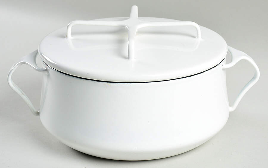 Kobenstyle White (Older) 2 Quart Metal Covered Casserole by Dansk-1