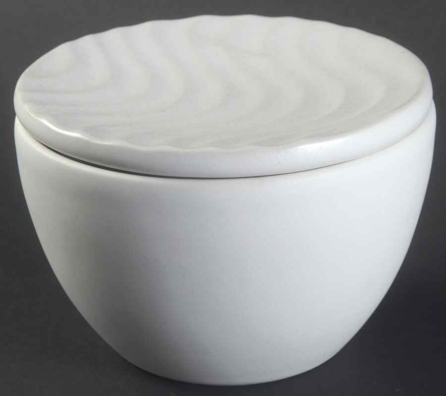 Tsunami White Sugar Bowl & Lid by Dansk-1