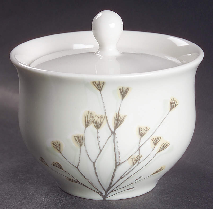 Green Flora Sugar Bowl & Lid by Dansk-1