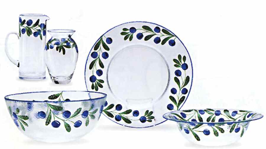Berries 12" Round Glassware Platter by Dansk-1