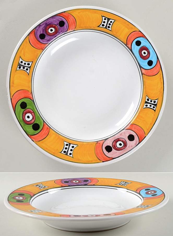 Villagio Large Rim Soup Bowl by Deruta (Italy)-1