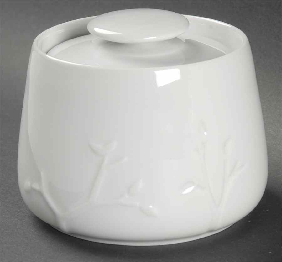 Wild Willow White Sugar Bowl & Lid by Dansk-1