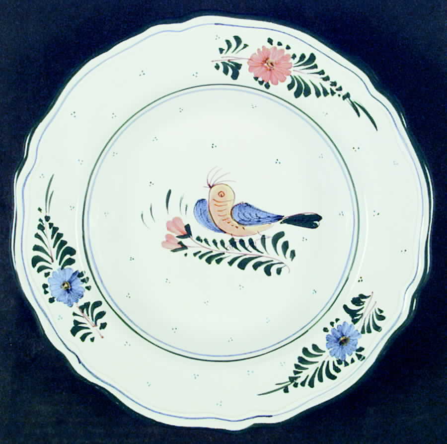 Uccello (Scalloped) Large Rim Soup Bowl by Deruta (Italy)-1