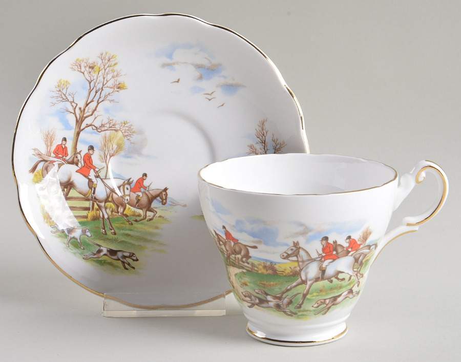 Hunting Footed Cup & Saucer Set by Duchess-1