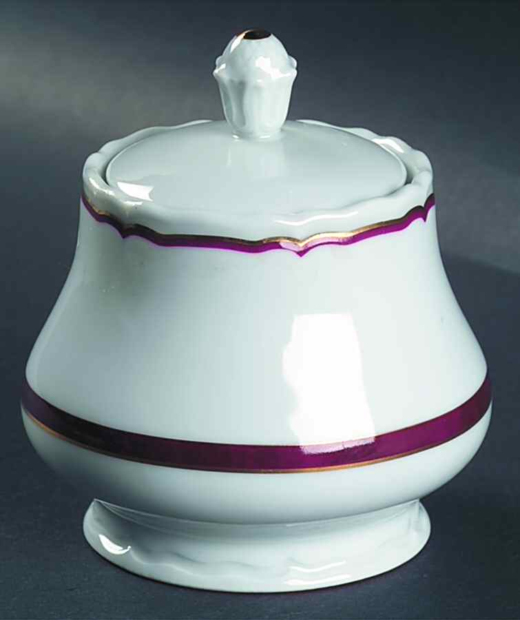Dome Maroon Sugar Bowl & Lid by Philippe Deshoulieres-1