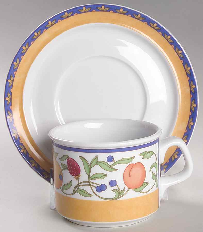 Fiance Fruits Flat Cup & Saucer Set by Dansk-1