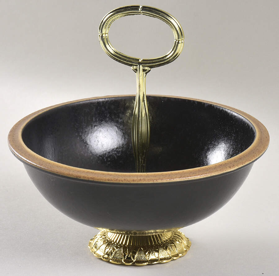 Santiago Black 6"-7" Handled Footed Nut Dish HC by Dansk-1