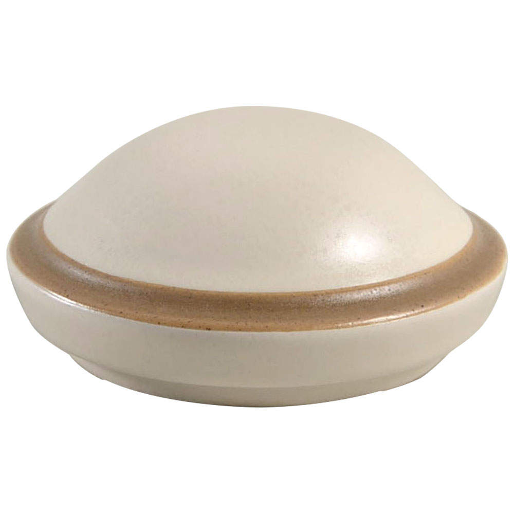 Santiago White (Beige Body, Tan Edge) Lid for Sugar Bowl by Dansk-1