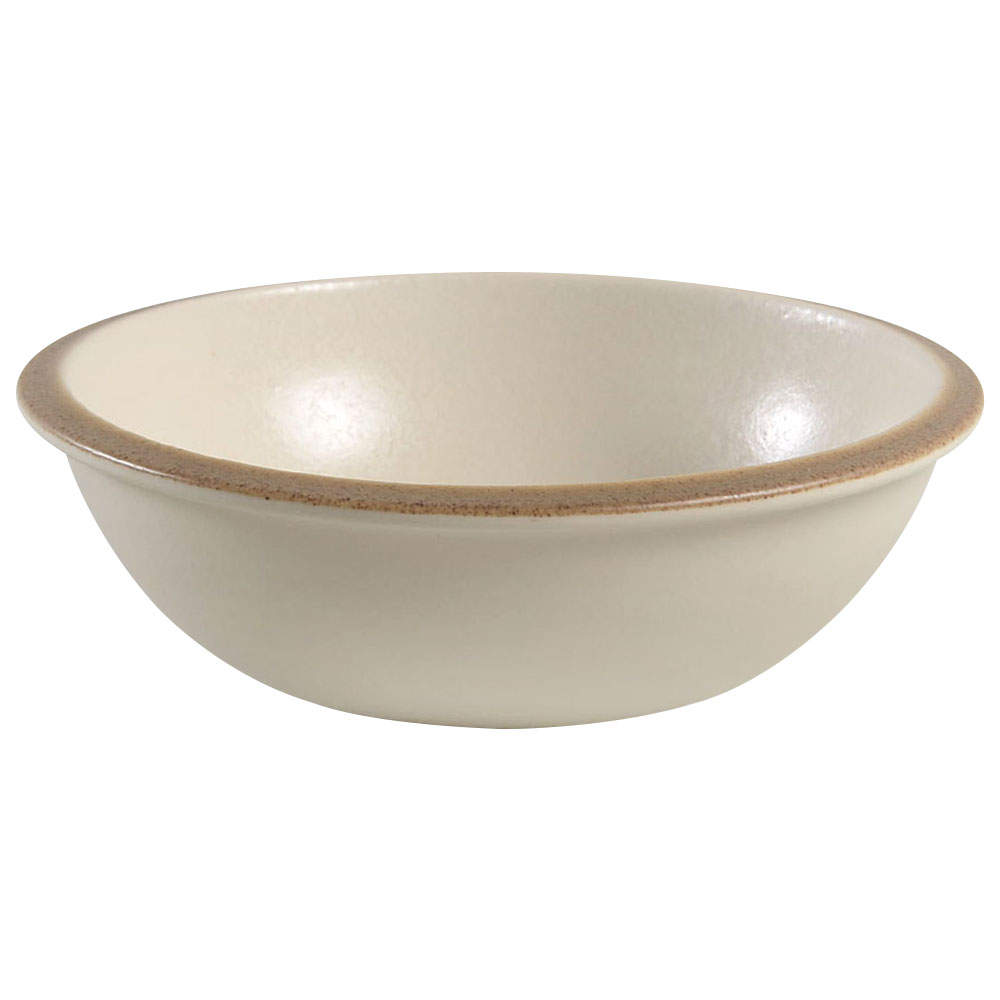 Santiago White (Beige Body, Tan Edge) Coupe Soup Bowl by Dansk-1