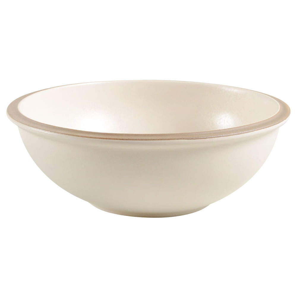 Santiago White (Beige Body, Tan Edge) 9" Round Vegetable Bowl by Dansk-1