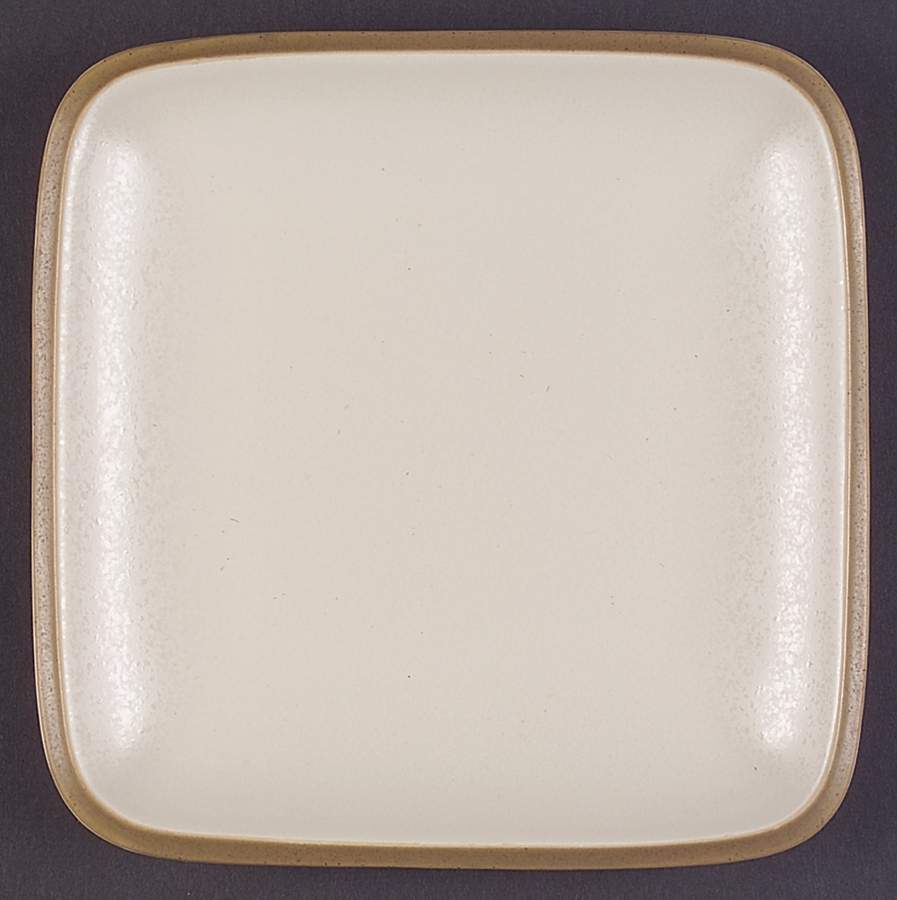 Santiago White (Beige Body, Tan Edge) Square Salad Plate by Dansk-1