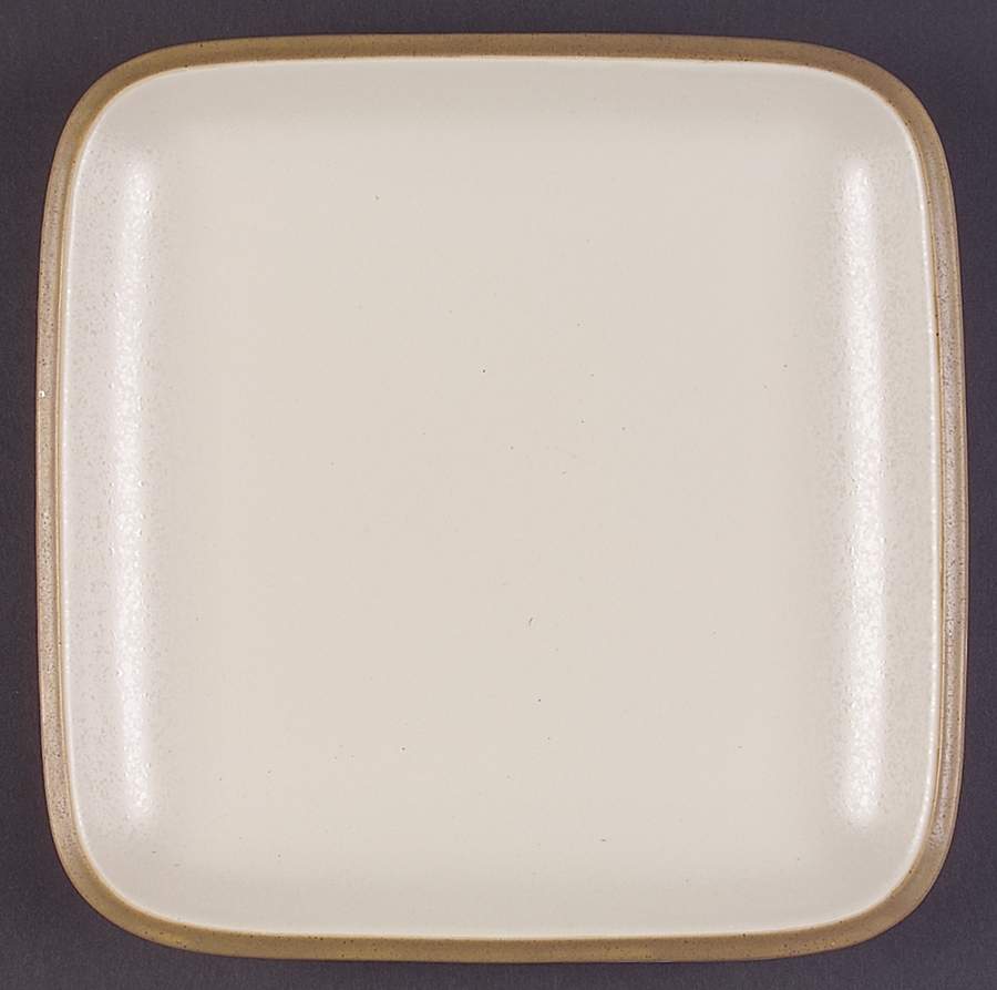 Santiago White (Beige Body, Tan Edge) Square Dinner Plate by Dansk-1
