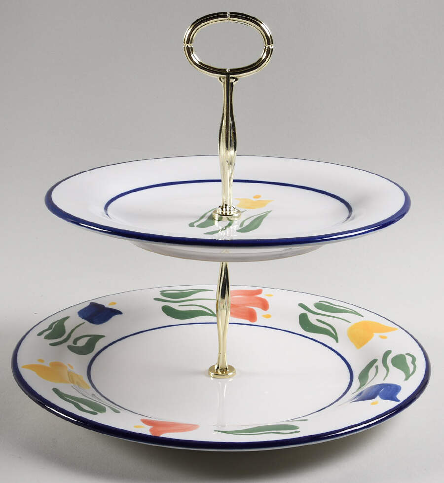 Tulip 6 5/8"-10"  2 Tiered Serving Tray (Dp, Sp) HC by Dansk-1