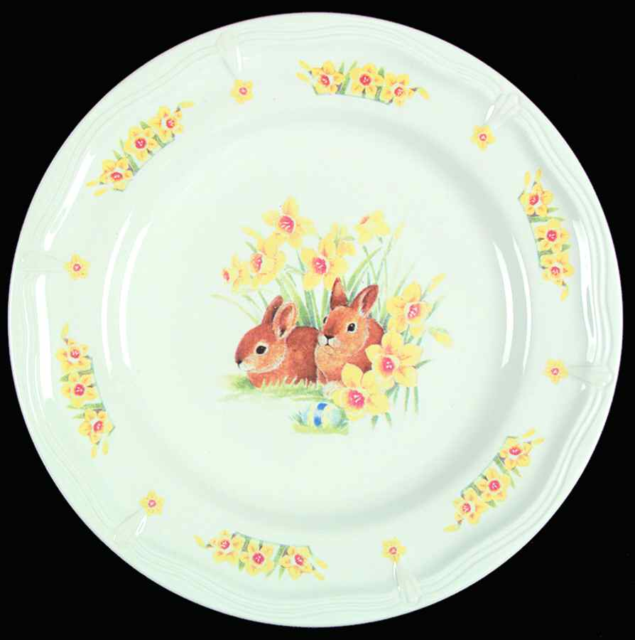 Daffodil Bunny Dinner Plate by Domestications-1