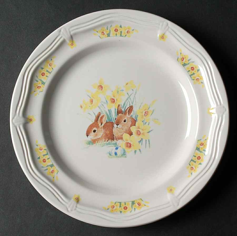 Daffodil Bunny Salad Plate by Domestications-1