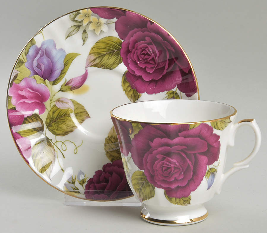 Olde England Footed Cup & Saucer Set by Duchess-1