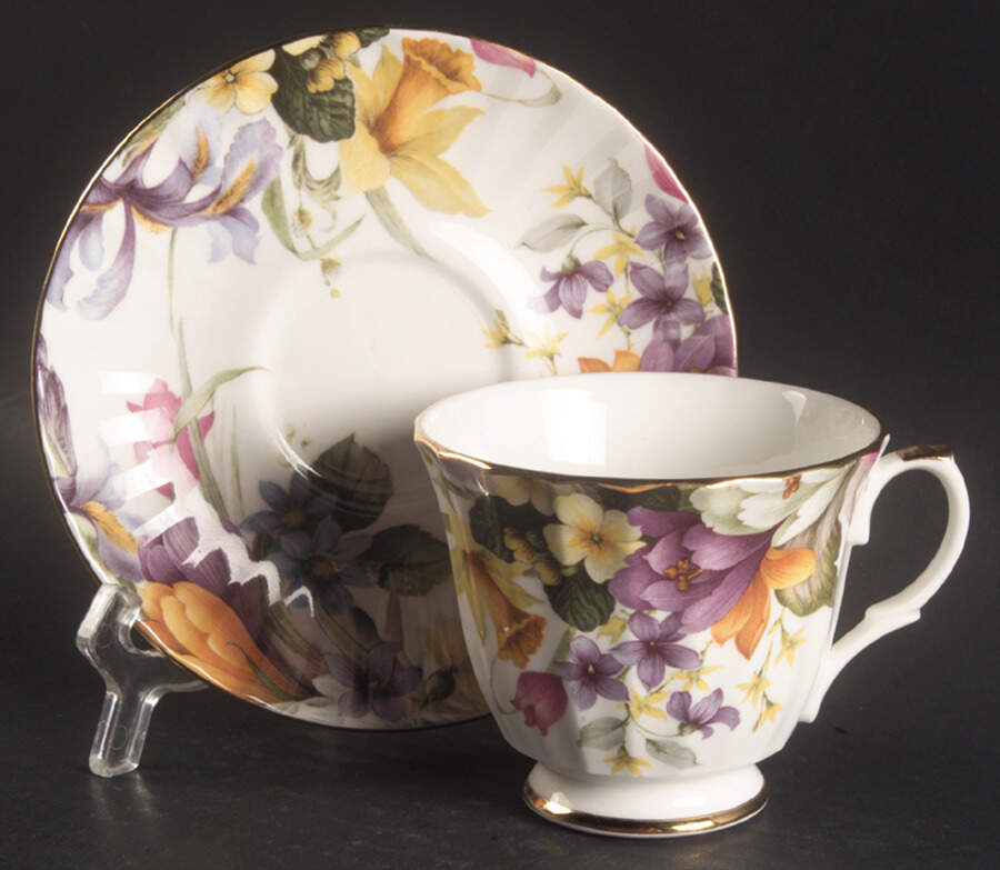 Olde England Footed Cup & Saucer Set by Duchess-1