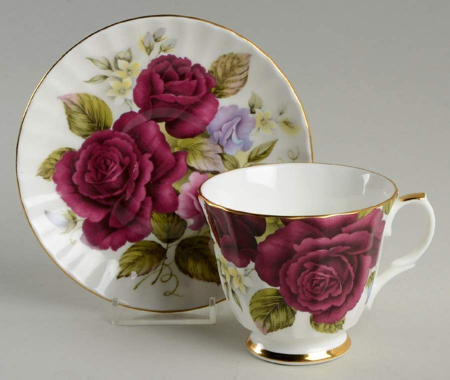 Olde England Footed Cup & Saucer Set by Duchess-1