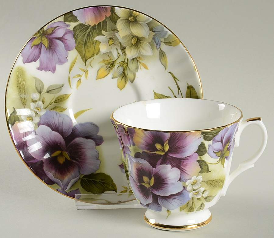 Olde England Footed Cup & Saucer Set by Duchess-1