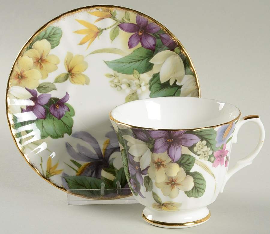 Olde England Footed Cup & Saucer Set by Duchess-1