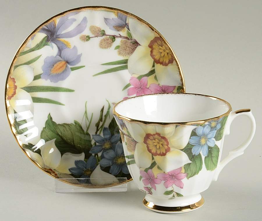 Olde England Footed Cup & Saucer Set by Duchess-1