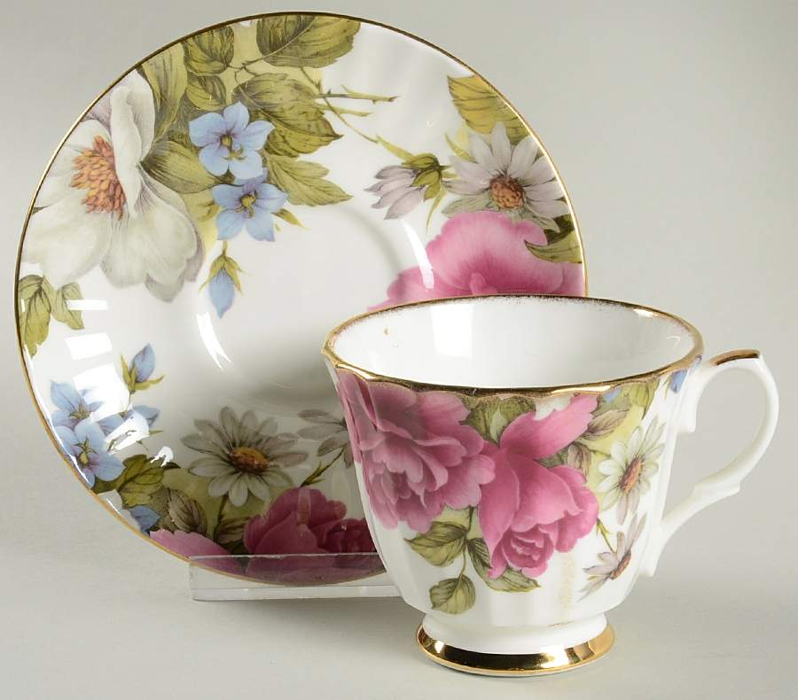 Olde England Footed Cup & Saucer Set by Duchess-1