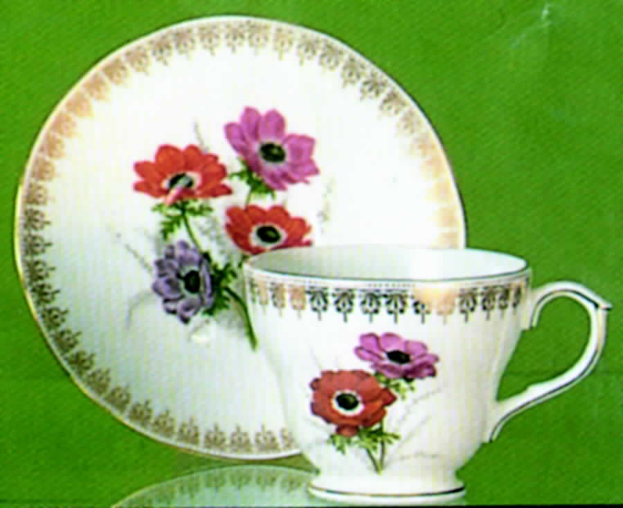 Summertime Footed Cup & Saucer Set by Duchess-1