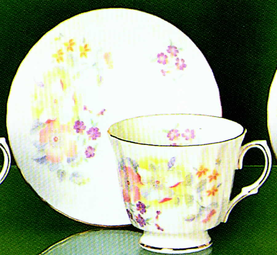 Coronet Footed Cup & Saucer Set by Duchess-1