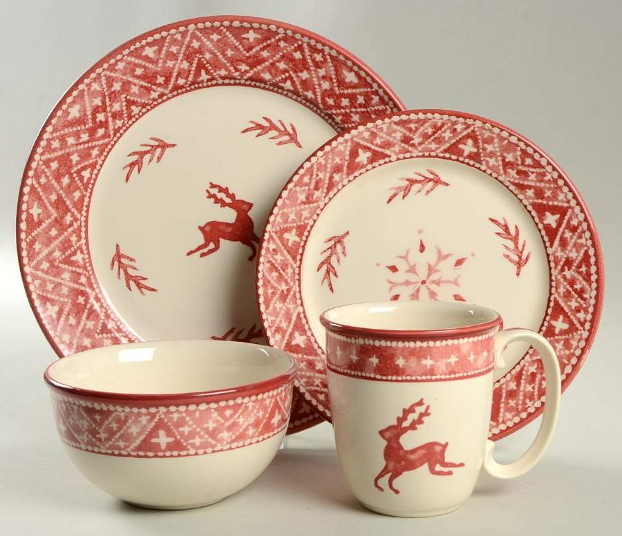 Nordic Knits Red 4 Piece Place Setting by Dansk-1
