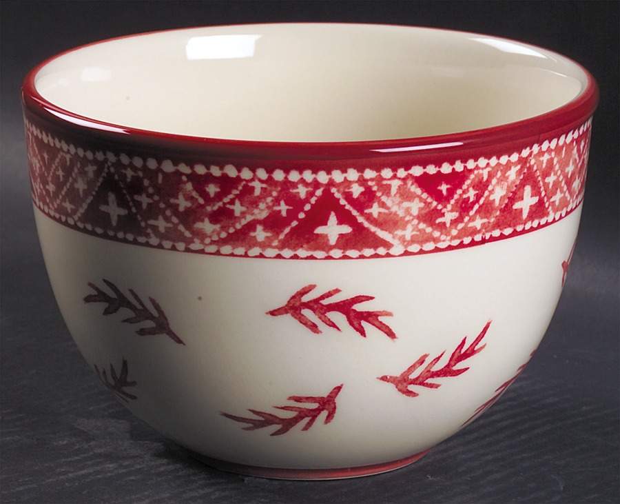 Nordic Knits Red 7" Round Vegetable Bowl by Dansk-1