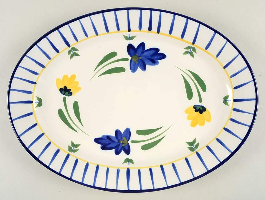 Salerno 15" Oval Serving Platter by Dansk-1