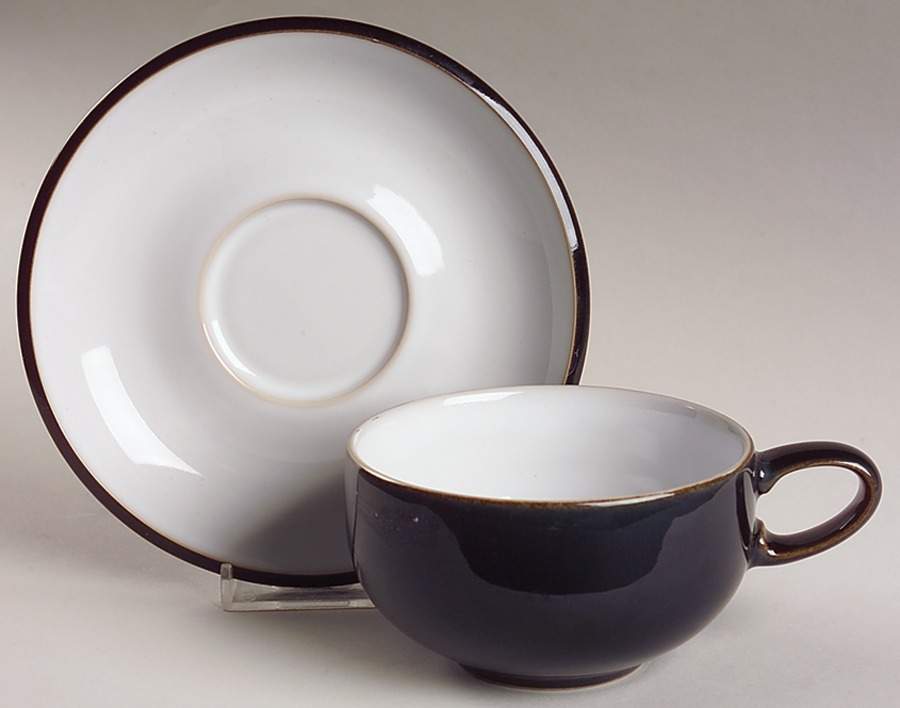 Jet Flat Cup & Saucer Set by Denby-Langley-1