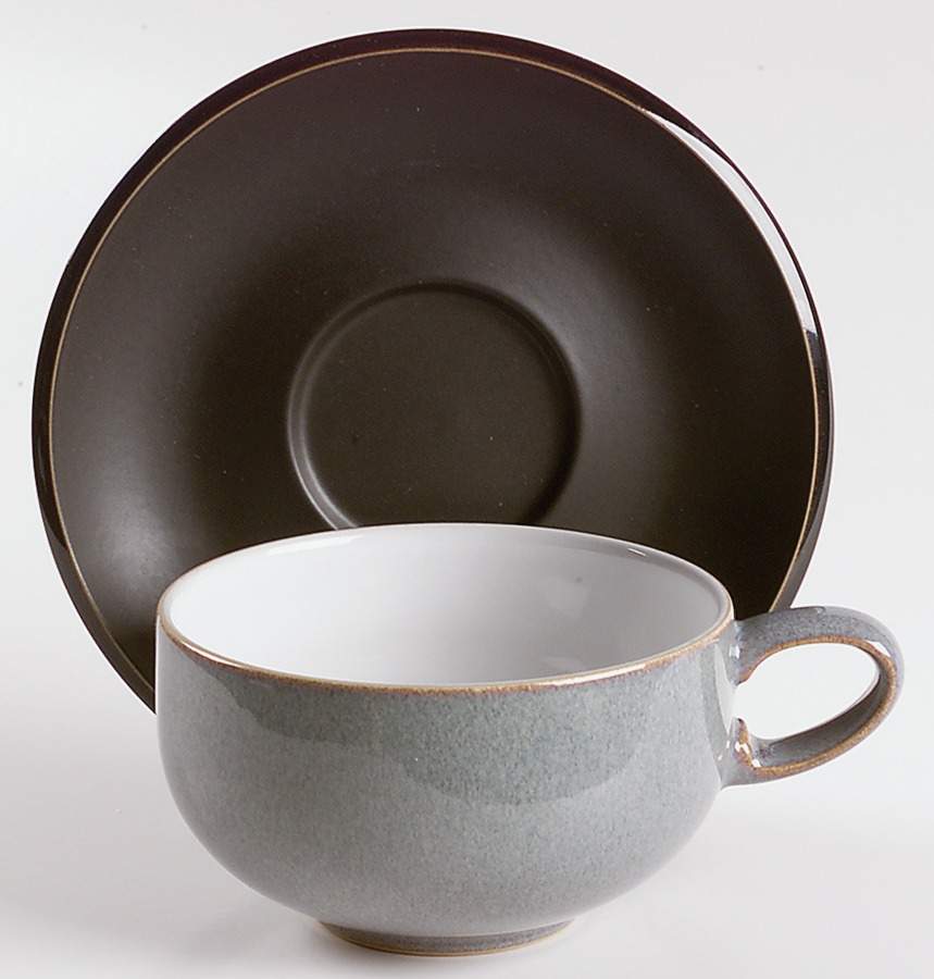 Jet Flat Cup & Saucer Set by Denby-Langley-1