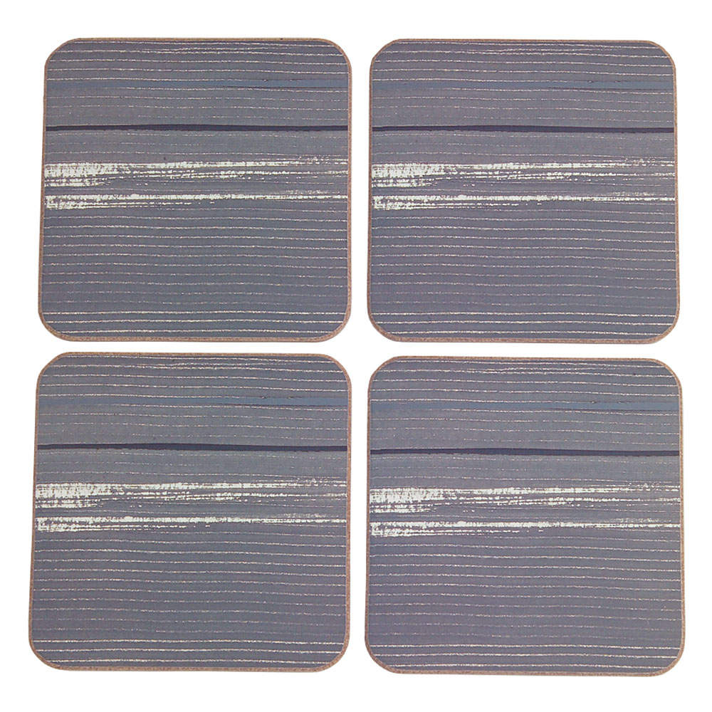 Jet (4 Pc) Cork Back Square Coaster Set by Denby-Langley-1