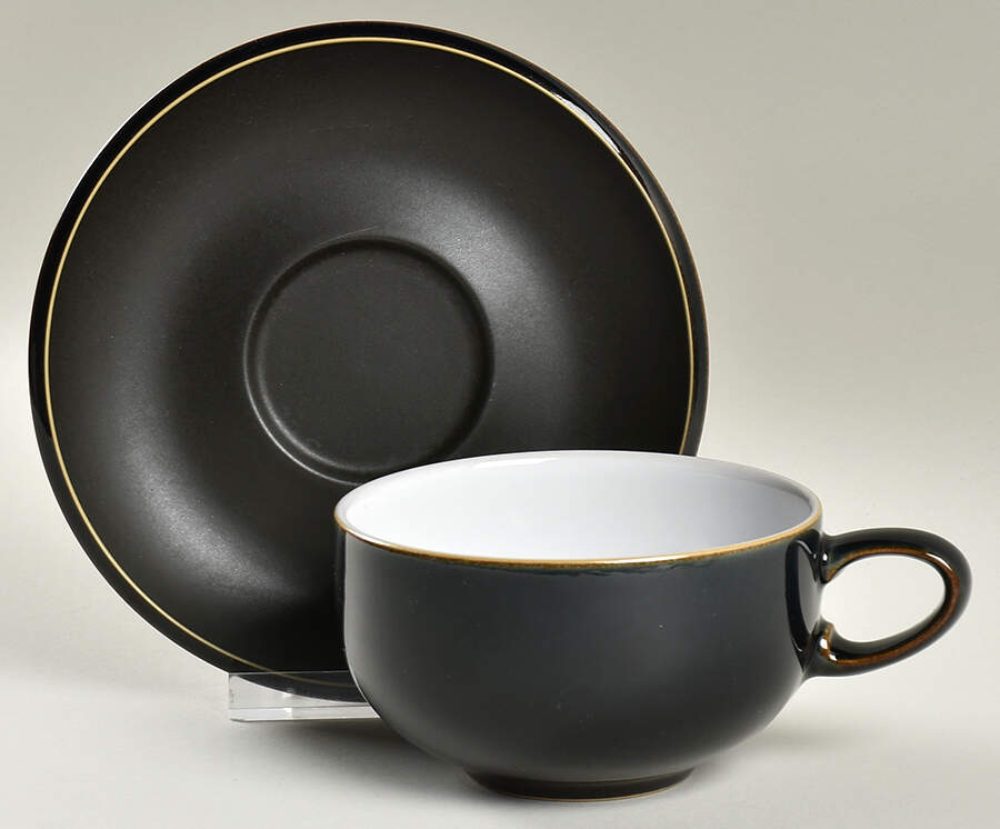 Jet Flat Cup & Saucer Set (CULM2 & SAUM1) by Denby-Langley-1
