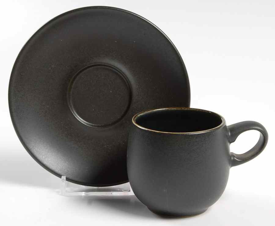 Jet Flat Demitasse Cup & Saucer Set by Denby-Langley-1