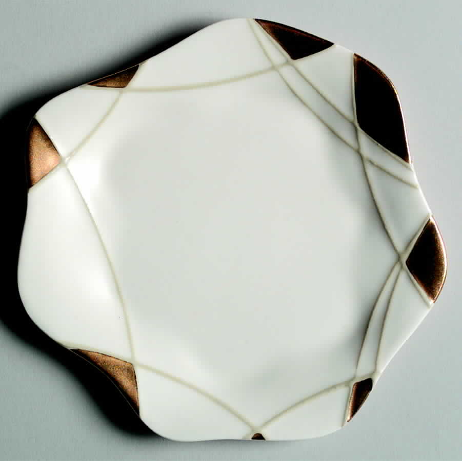 Harlequin Gold Bread & Butter Plate by Dan Levy-1