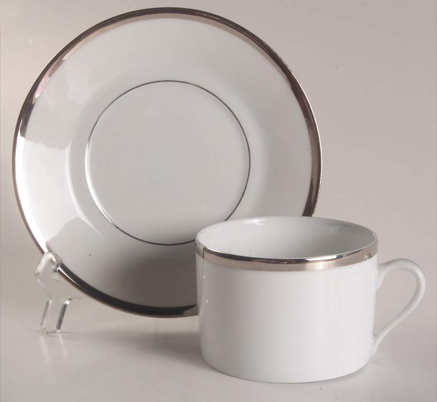 Senat Platinum Flat Cup & Saucer Set by Philippe Deshoulieres-1