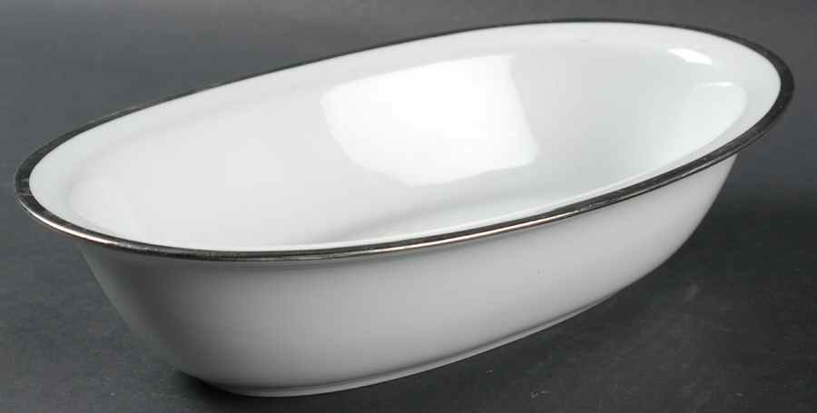 Senat Platinum 10" Oval Vegetable Bowl by Philippe Deshoulieres-1