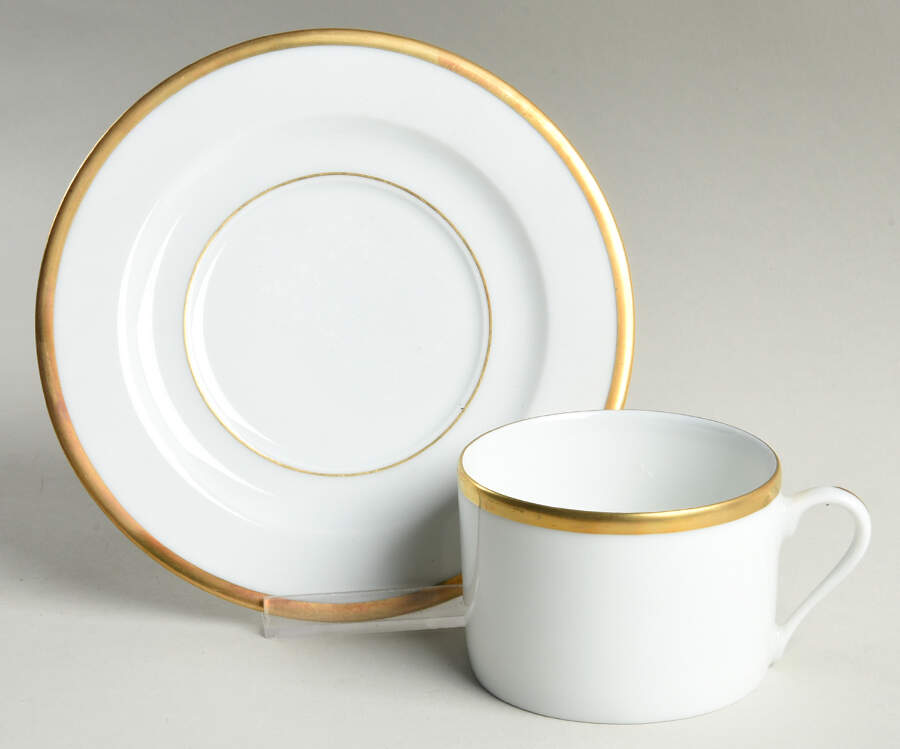 Senat Gold Flat Cup & Saucer Set by Philippe Deshoulieres-1