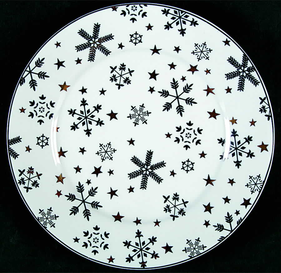 Snowflake Accent Salad/Dessert Plate by Philippe Deshoulieres-1