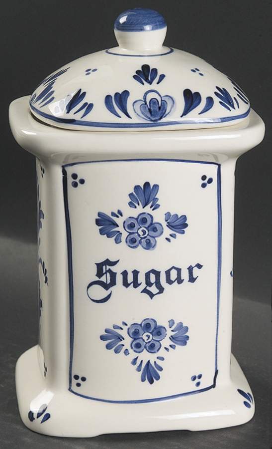 Delft Blue Sugar Canister & Lid by Dutch American Import Company-1