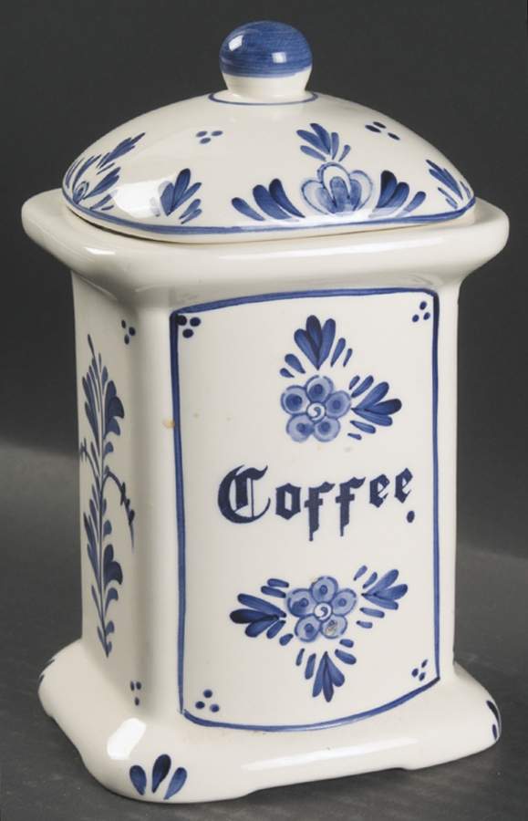Delft Blue Coffee Canister & Lid by Dutch American Import Company-1
