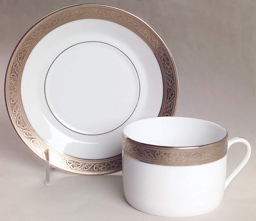 Trianon Platinum Breakfast Cup & Saucer Set by Philippe Deshoulieres-1