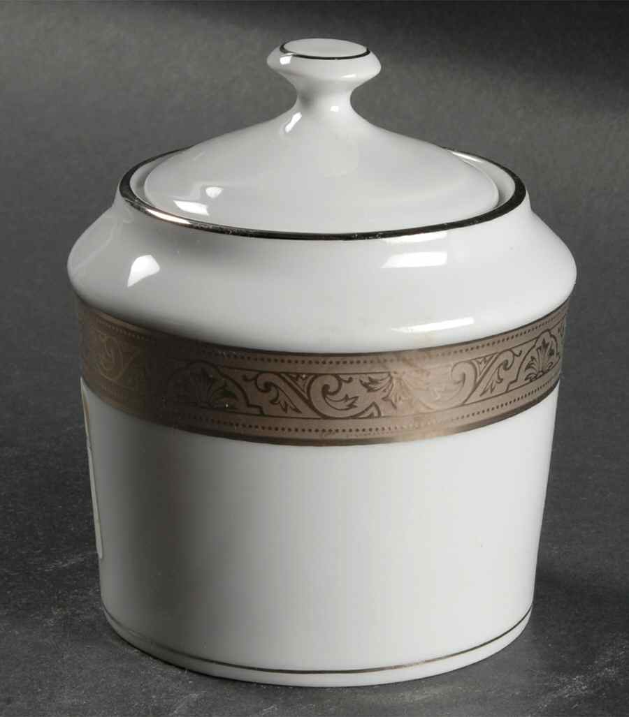 Trianon Platinum Sugar Bowl & Lid by Philippe Deshoulieres-1