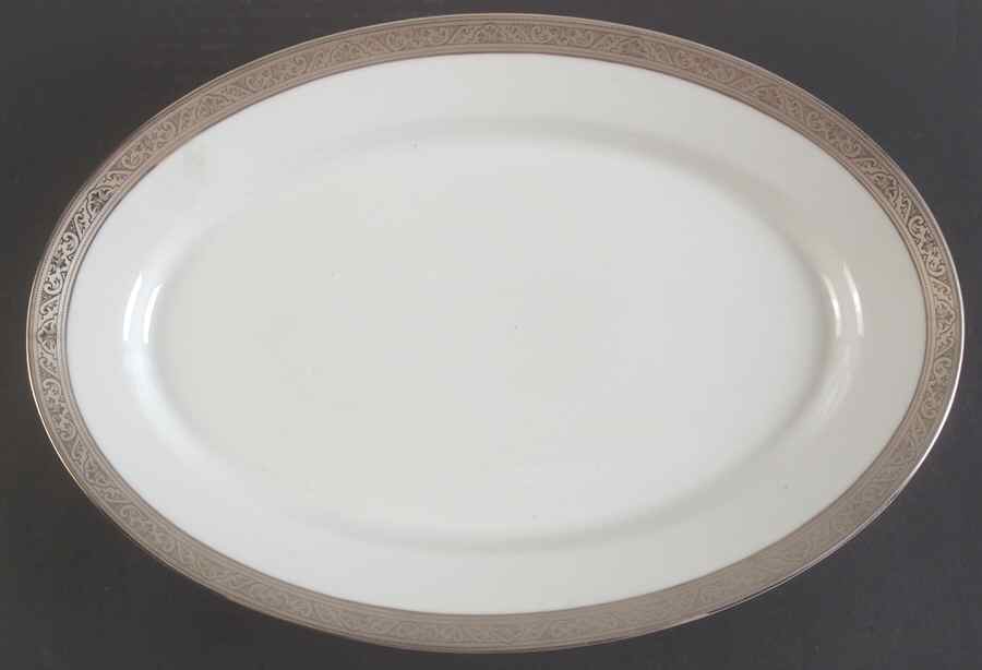 Trianon Platinum 15" Oval Serving Platter by Philippe Deshoulieres-1
